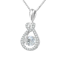 Elegant Swirl Birthstone Mothers Necklace